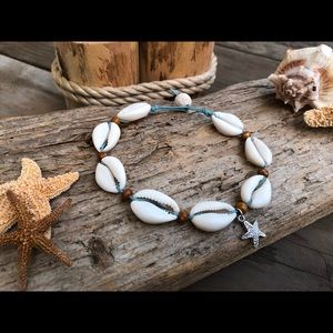 All natural cowrie shell anklet